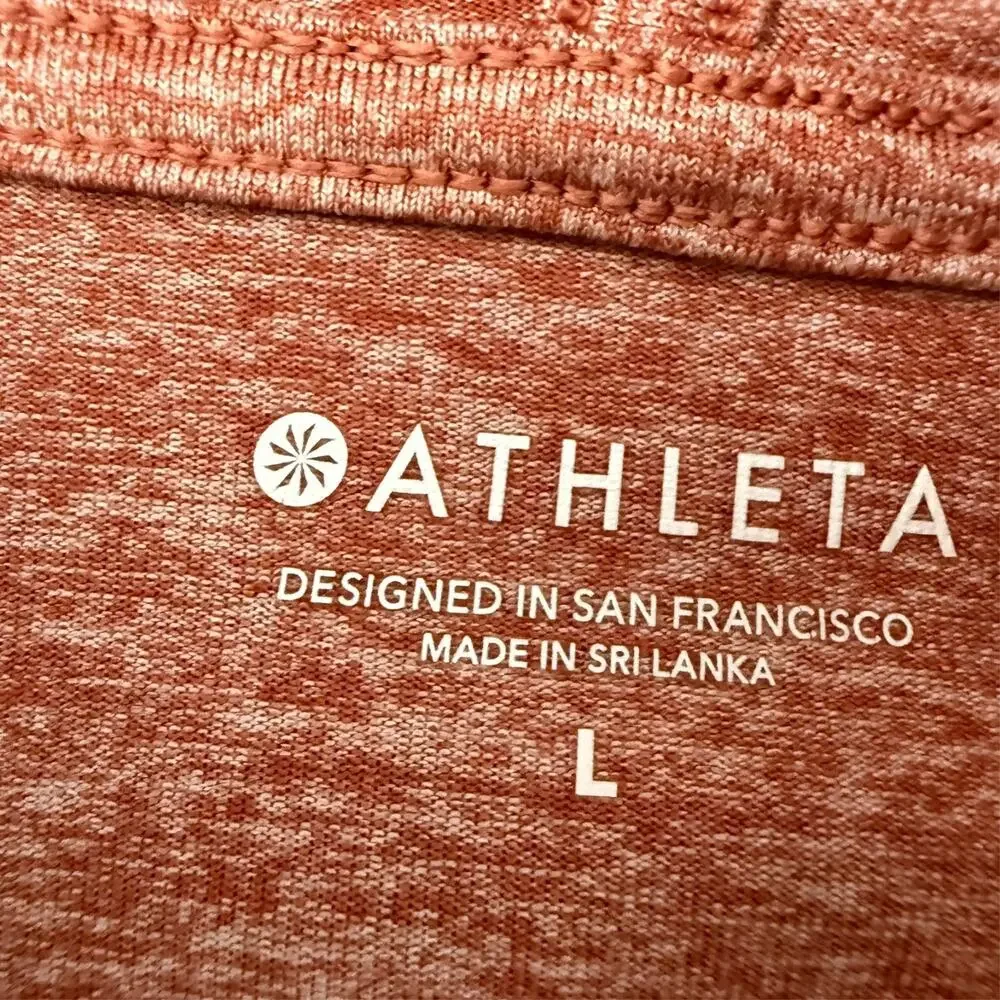 Athleta Uptempo Hoodie Sweatshirt Womens Large Cameo Orange Athleisure 382882 - Picture 11 of 13